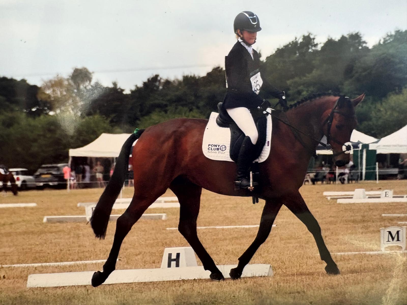 Pony Club rider competing in dressage at Buckminster Park