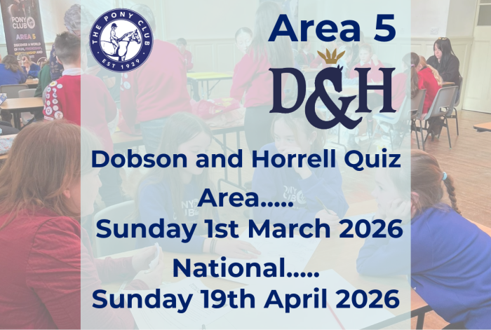 Pony Club Quiz 2026 - Area and National Dates