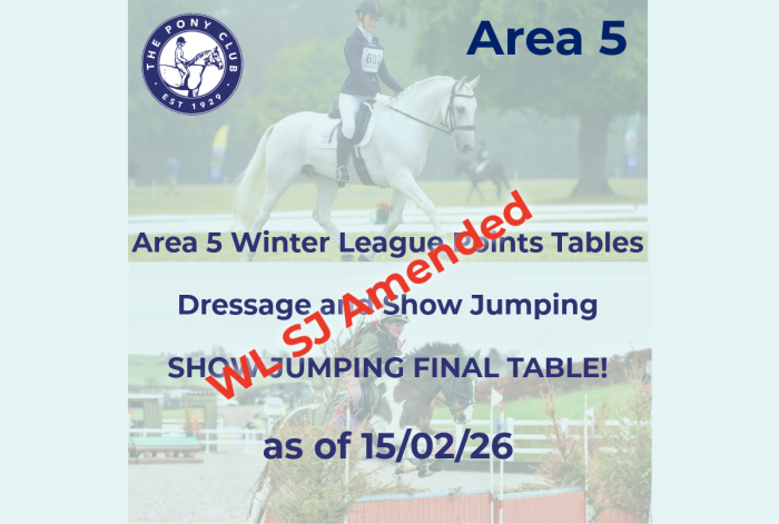WL Dressage and Updated Show Jumping Tables