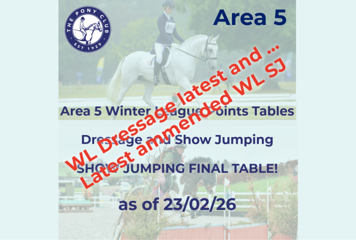 WL Dressage and Updated Show Jumping Tables