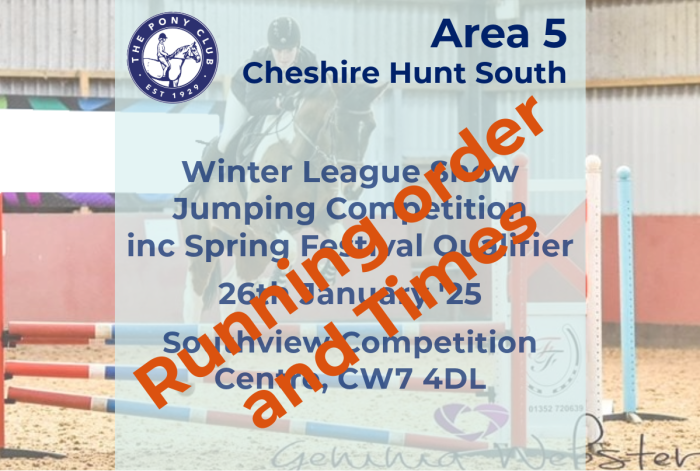 Area 5 - WL SJ - Cheshire Hunt South - Times and Details - 26/01/25