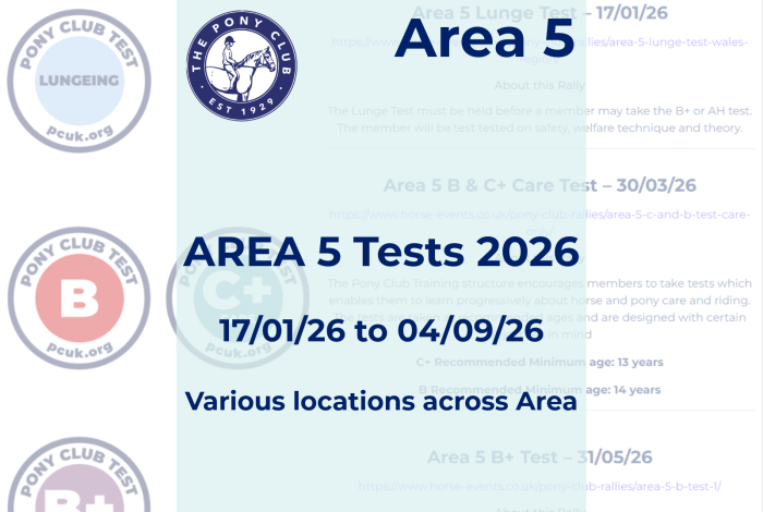 Area 5 Senior Tests for 2026