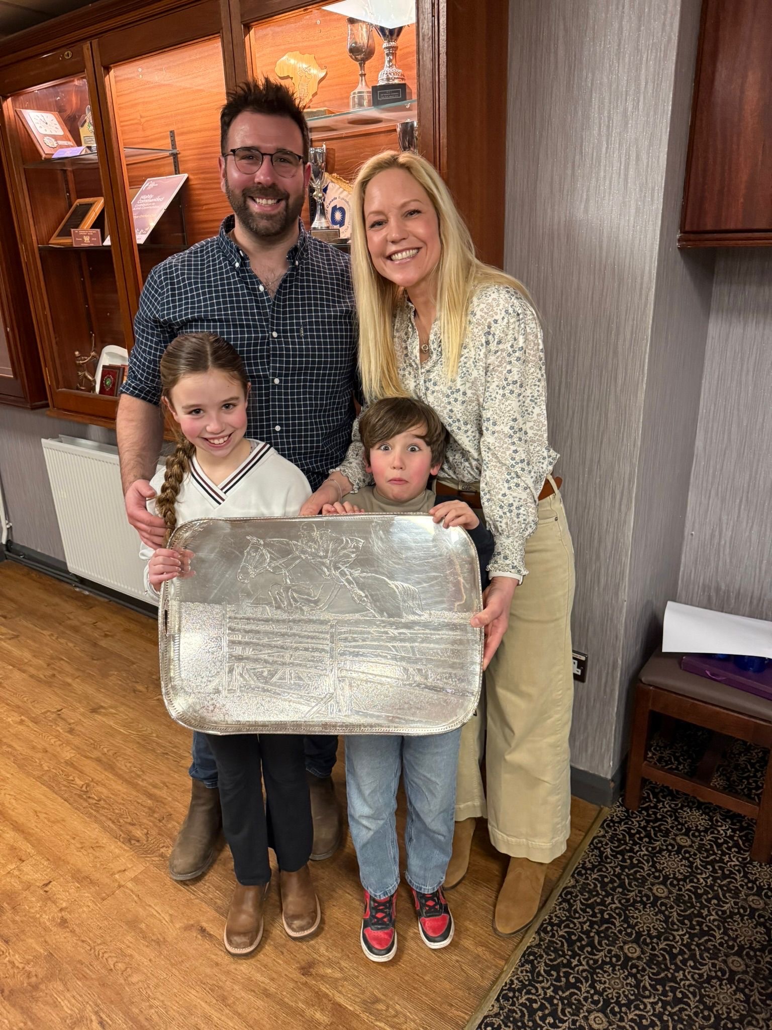 The Englander family receiving their Branch Award