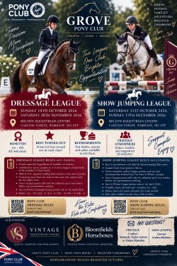 Poster of league dates and information for 2026 